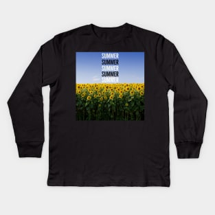 Summer and sunflowers! Kids Long Sleeve T-Shirt